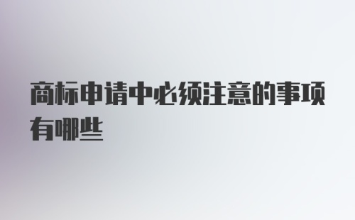 商标申请中必须注意的事项有哪些