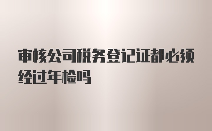 审核公司税务登记证都必须经过年检吗