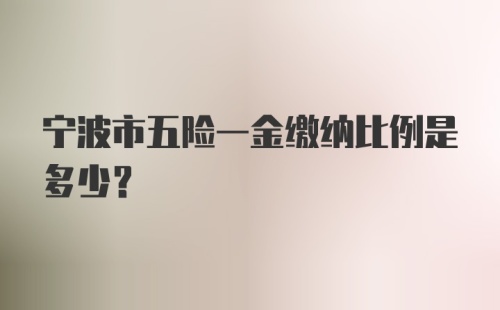 宁波市五险一金缴纳比例是多少?