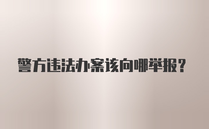 警方违法办案该向哪举报？