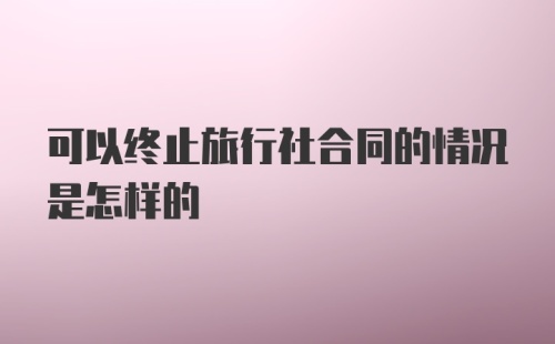 可以终止旅行社合同的情况是怎样的