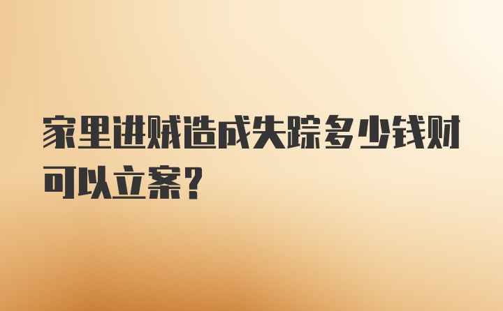 家里进贼造成失踪多少钱财可以立案？