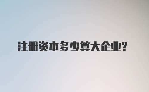 注册资本多少算大企业?