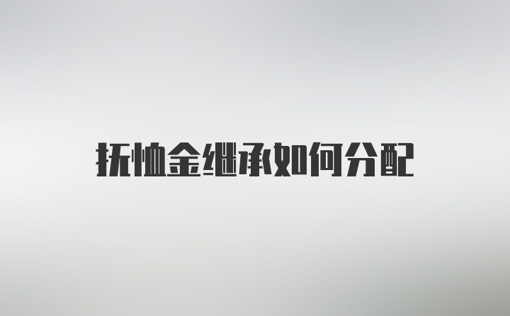 抚恤金继承如何分配