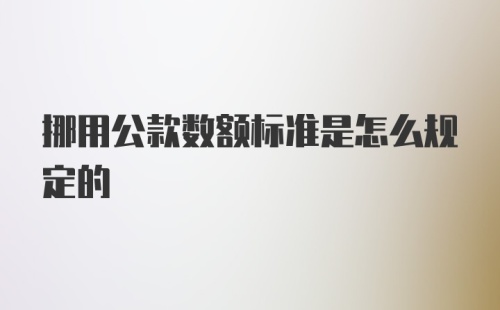 挪用公款数额标准是怎么规定的