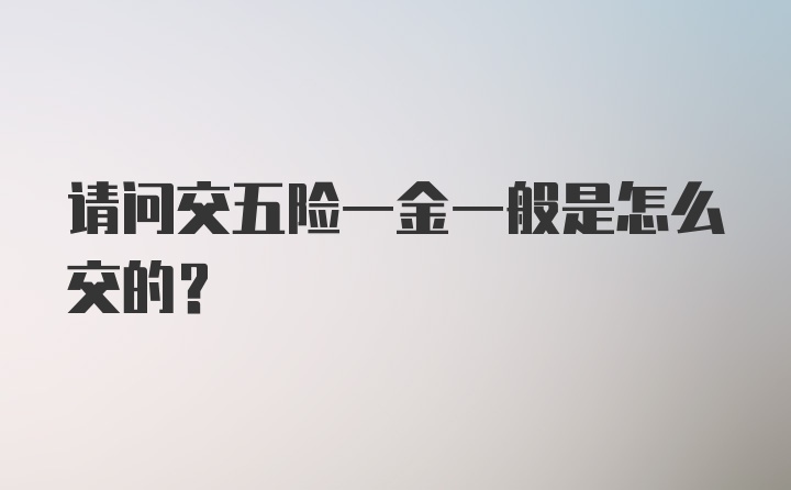 请问交五险一金一般是怎么交的？