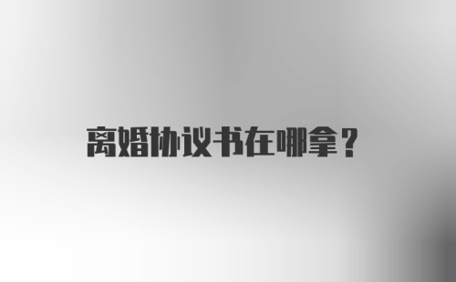 离婚协议书在哪拿？