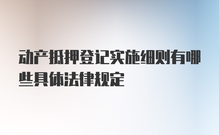 动产抵押登记实施细则有哪些具体法律规定