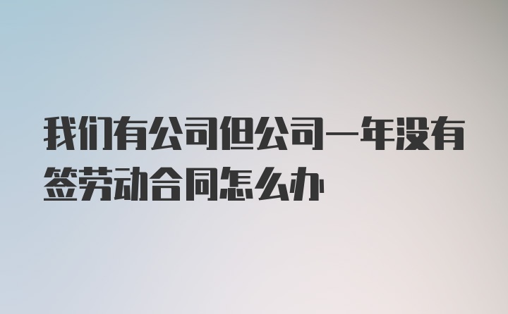 我们有公司但公司一年没有签劳动合同怎么办