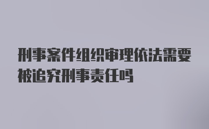 刑事案件组织审理依法需要被追究刑事责任吗