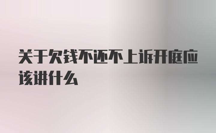 关于欠钱不还不上诉开庭应该讲什么