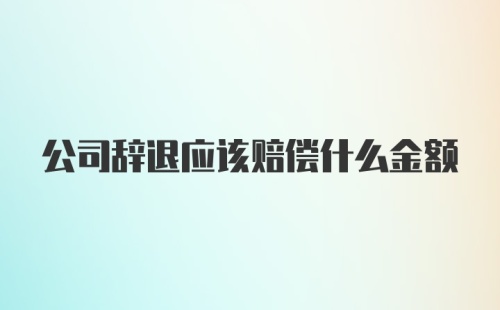 公司辞退应该赔偿什么金额