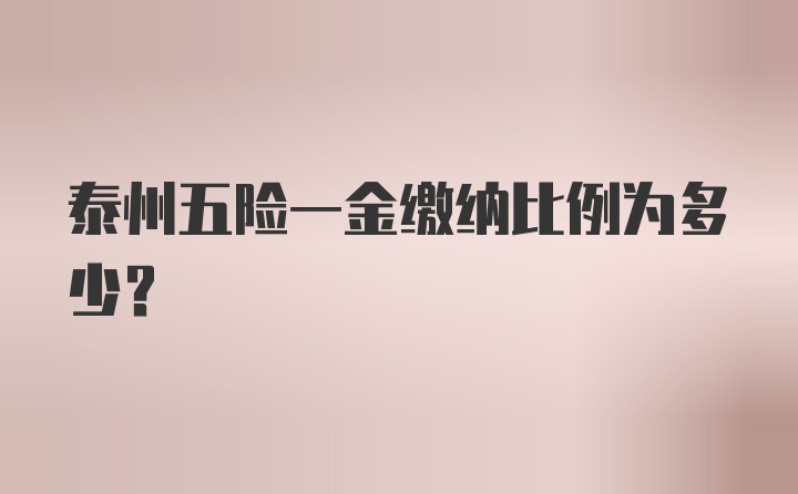 泰州五险一金缴纳比例为多少？