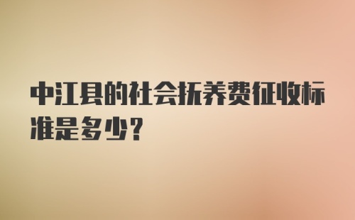 中江县的社会抚养费征收标准是多少？