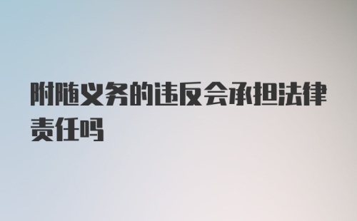 附随义务的违反会承担法律责任吗