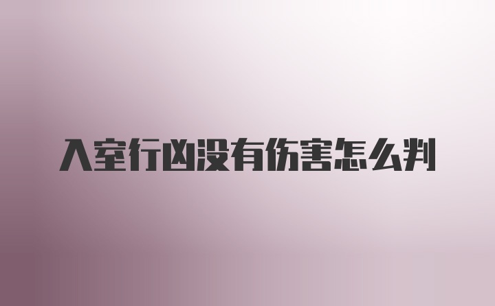 入室行凶没有伤害怎么判