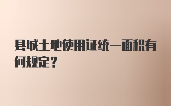 县城土地使用证统一面积有何规定？