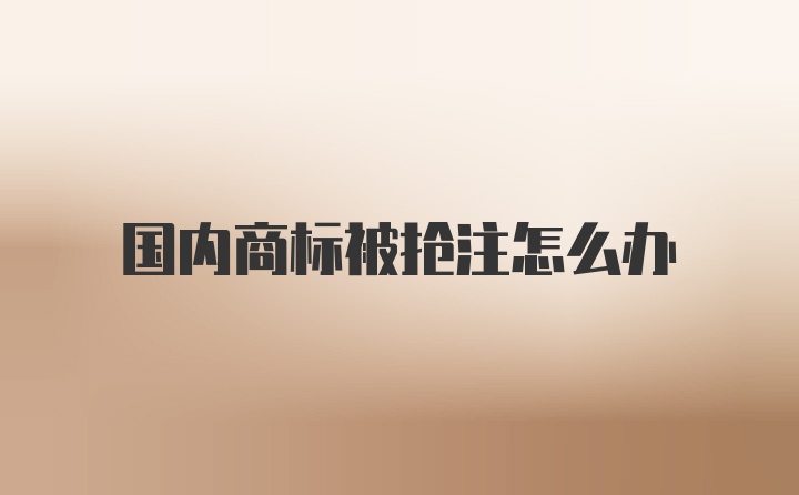 国内商标被抢注怎么办