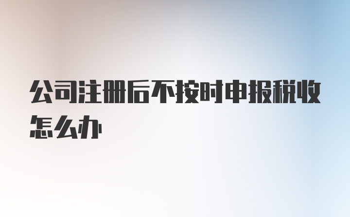 公司注册后不按时申报税收怎么办