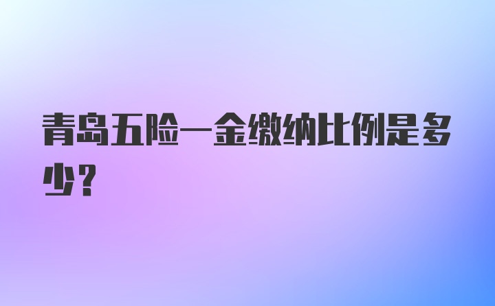 青岛五险一金缴纳比例是多少？