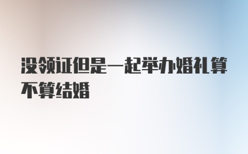 没领证但是一起举办婚礼算不算结婚