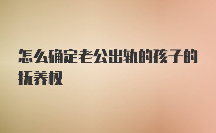 怎么确定老公出轨的孩子的抚养权