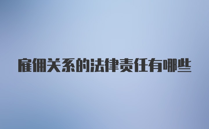 雇佣关系的法律责任有哪些