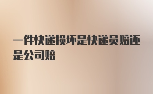 一件快递损坏是快递员赔还是公司赔