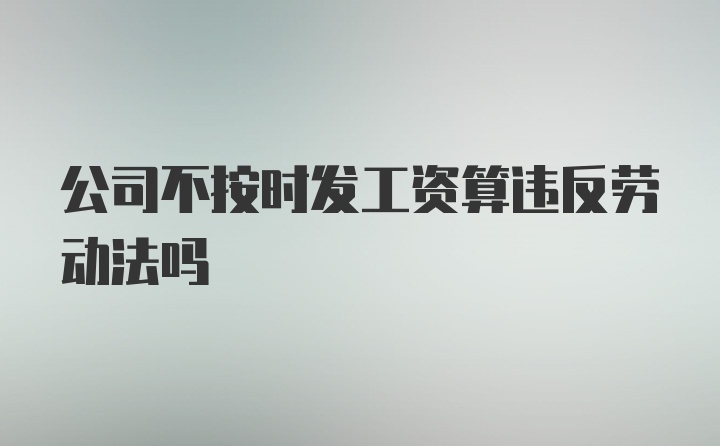 公司不按时发工资算违反劳动法吗