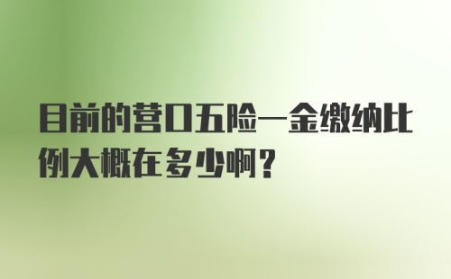 目前的营口五险一金缴纳比例大概在多少啊？