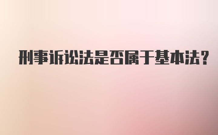 刑事诉讼法是否属于基本法？