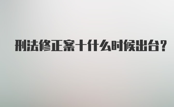 刑法修正案十什么时候出台？