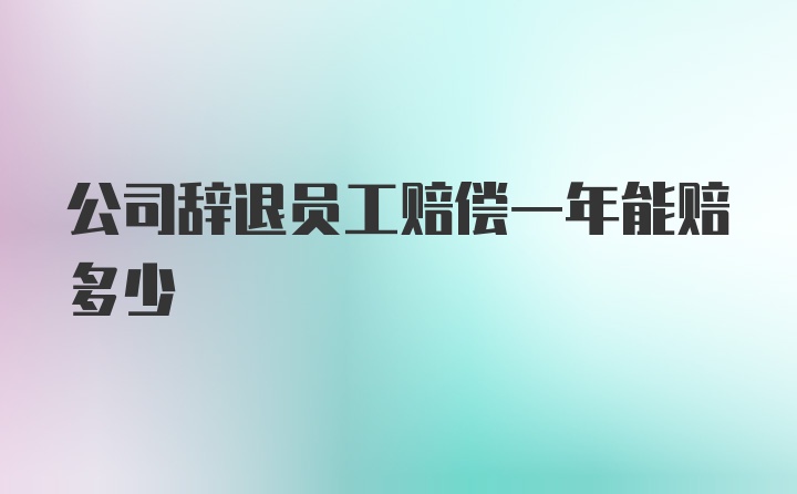 公司辞退员工赔偿一年能赔多少