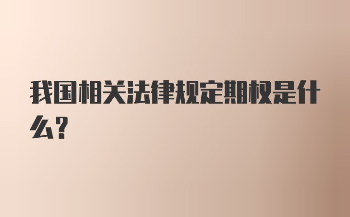 我国相关法律规定期权是什么?