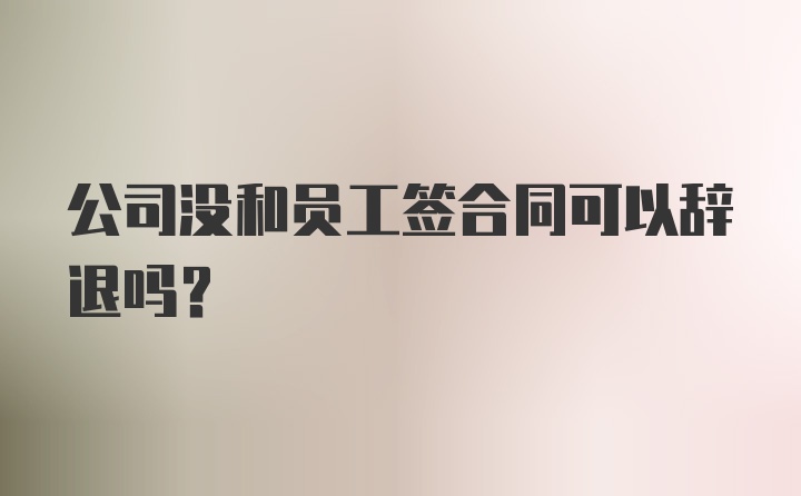 公司没和员工签合同可以辞退吗？