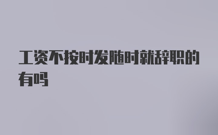 工资不按时发随时就辞职的有吗