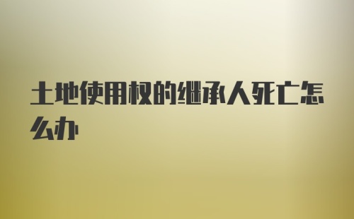 土地使用权的继承人死亡怎么办