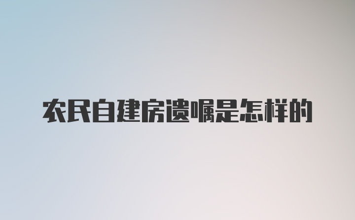 农民自建房遗嘱是怎样的