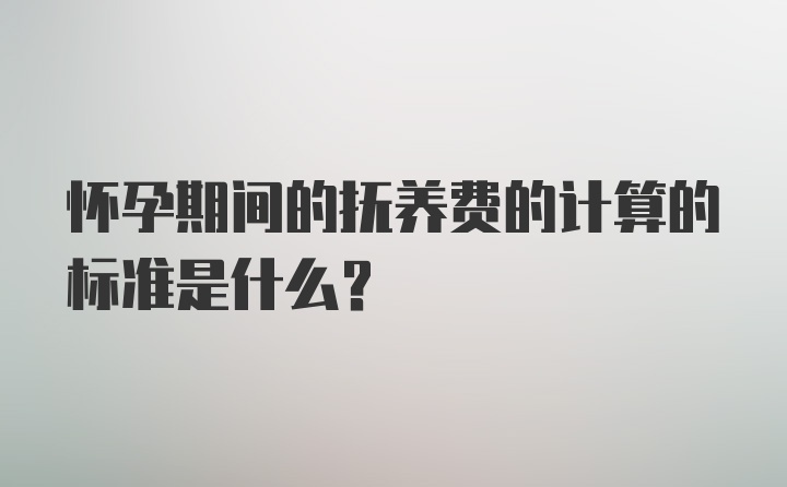 怀孕期间的抚养费的计算的标准是什么？