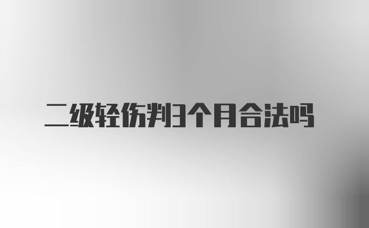 二级轻伤判3个月合法吗