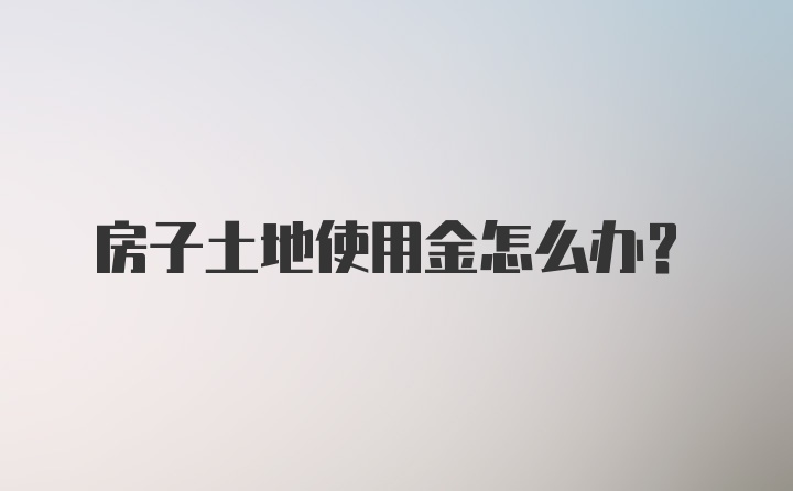 房子土地使用金怎么办？