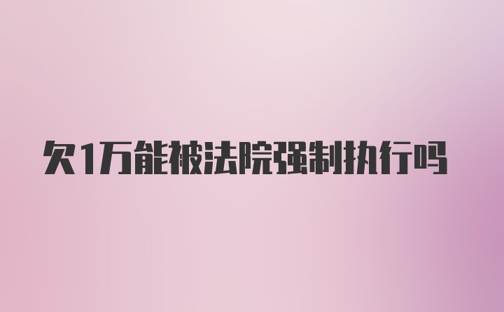 欠1万能被法院强制执行吗