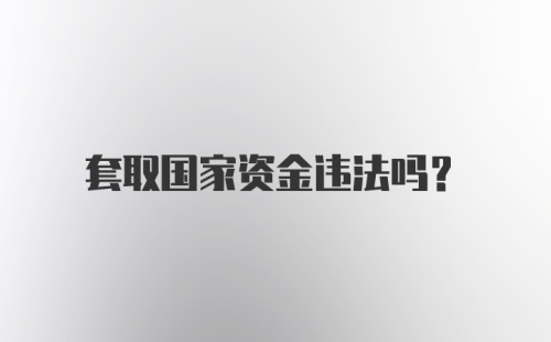 套取国家资金违法吗？