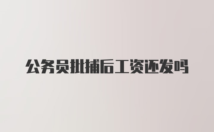 公务员批捕后工资还发吗