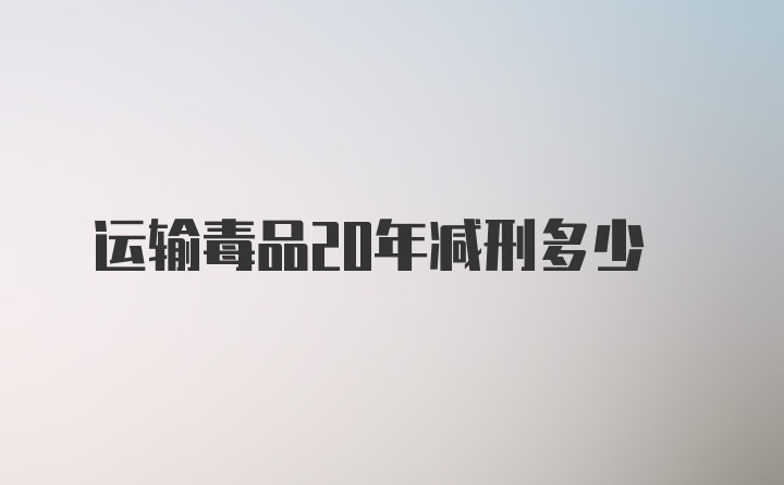 运输毒品20年减刑多少