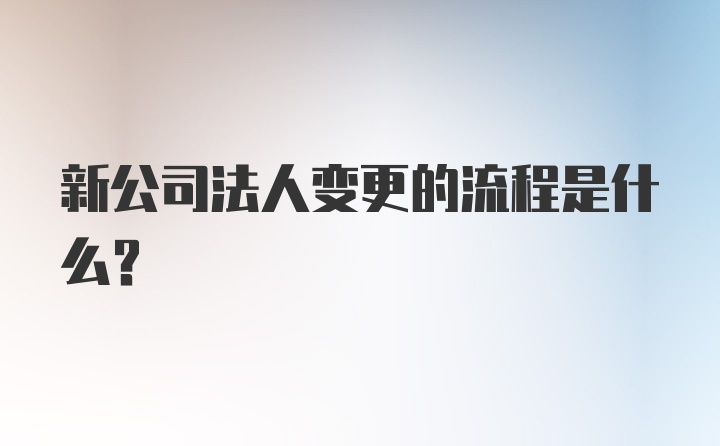 新公司法人变更的流程是什么？