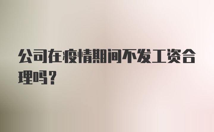 公司在疫情期间不发工资合理吗？