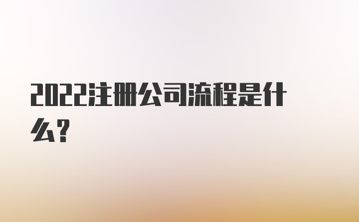 2022注册公司流程是什么?