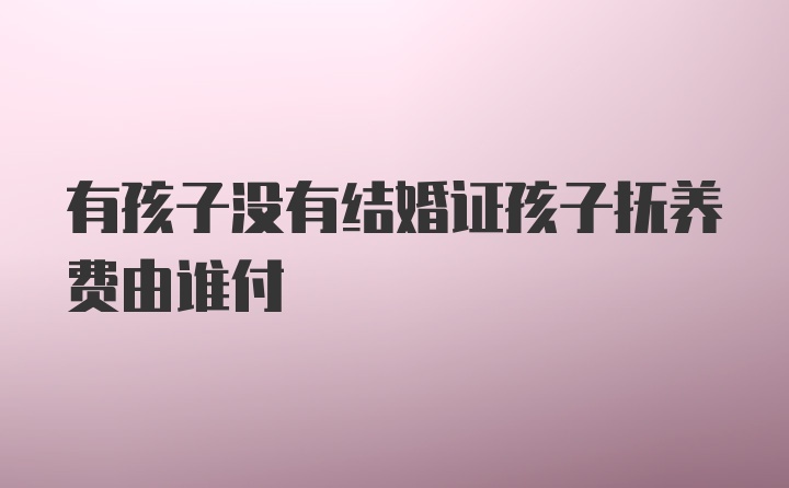 有孩子没有结婚证孩子抚养费由谁付