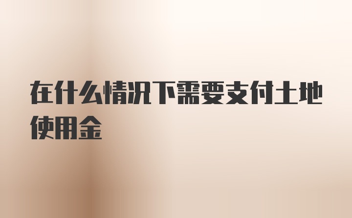 在什么情况下需要支付土地使用金